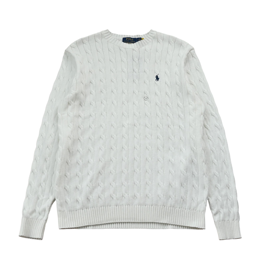 POLO RALPH LAUREN CABLE KNIT SWEATER WHITE