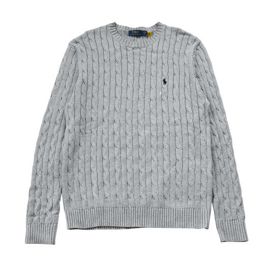 POLO RALPH LAUREN CABLE KNIT SWEATER GREY