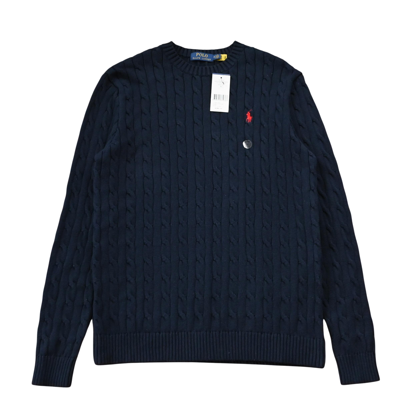 POLO RALPH LAUREN CABLE KNIT SWEATER NAVY BLUE
