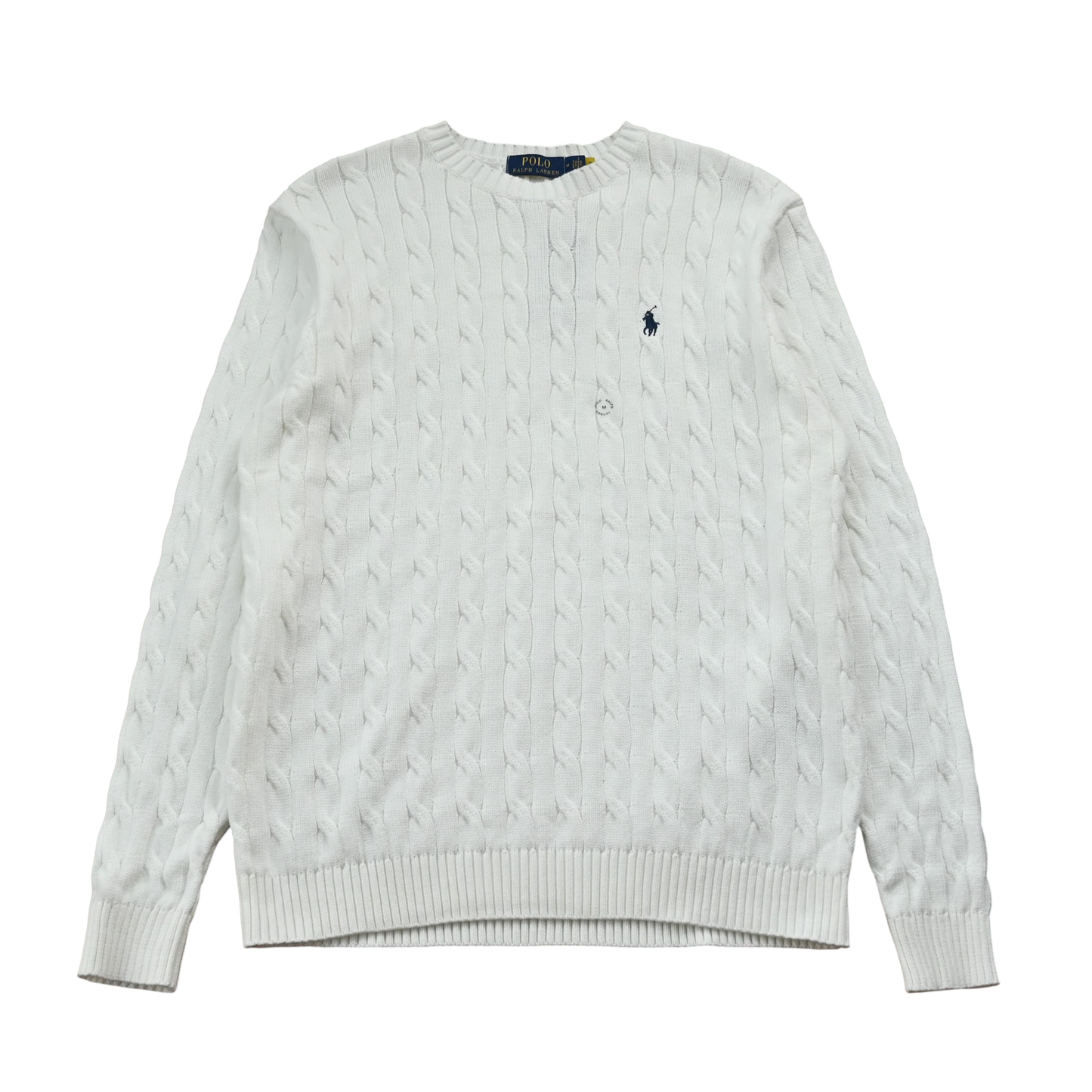 POLO RALPH LAUREN CABLE KNIT SWEATER WHITE