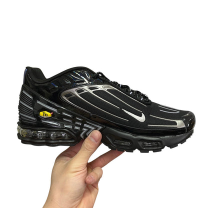 Luxury Chef Air Max 270 black sneakers with silver accents and visible air cushioning. Mesh and synthetic upper.