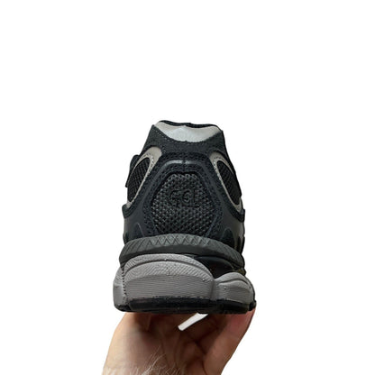 Luxury Chef ASICS GEL-NYC black mesh and suede sneakers with grey accents and GEL cushioning.