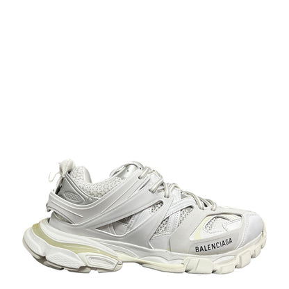 Luxury Chef Balenciaga Track white multi-material sneakers with mesh panels and chunky sole.