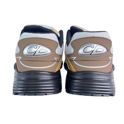 Luxury Chef DIOR B30 sneakers with brown, silver, and grey accents. Features a chunky black sole and CD logo.