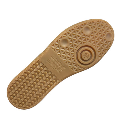 Luxury Chef Maison Margiela tan gum sole with numerical sizing and circular detail.