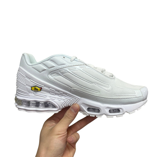 Luxury Chef white Air Max 270 sneakers with visible air cushioning and Tn Air branding.