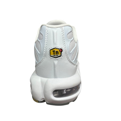 Luxury Chef white Nike Air Max TN sneakers with visible air cushioning and Tn Air logo.